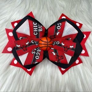 🎀🏀 Chicago Bulls Basketball Hair Bow Barrette Clip 🏀🎀